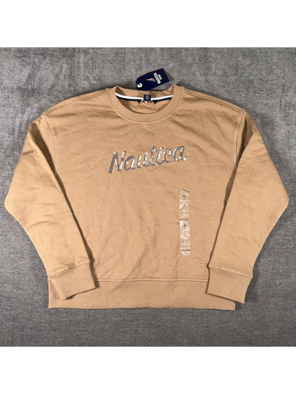 Nautica Jeans Women's Tan Crewneck Sweatshirt Size Small